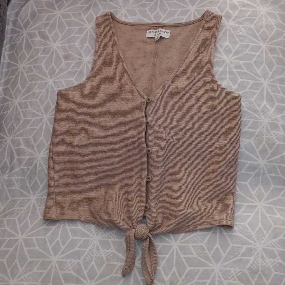 Madewell Texture & Thread Button-Front Tie Tank Top Buttoned Down - Size XS